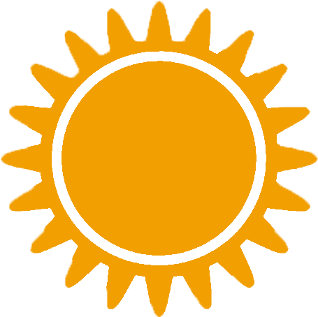 a minimalistic sun logo